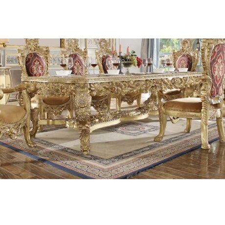 Bernadette Dining Table DN01470 Gold Finish | Acme | Home Elegance USA
