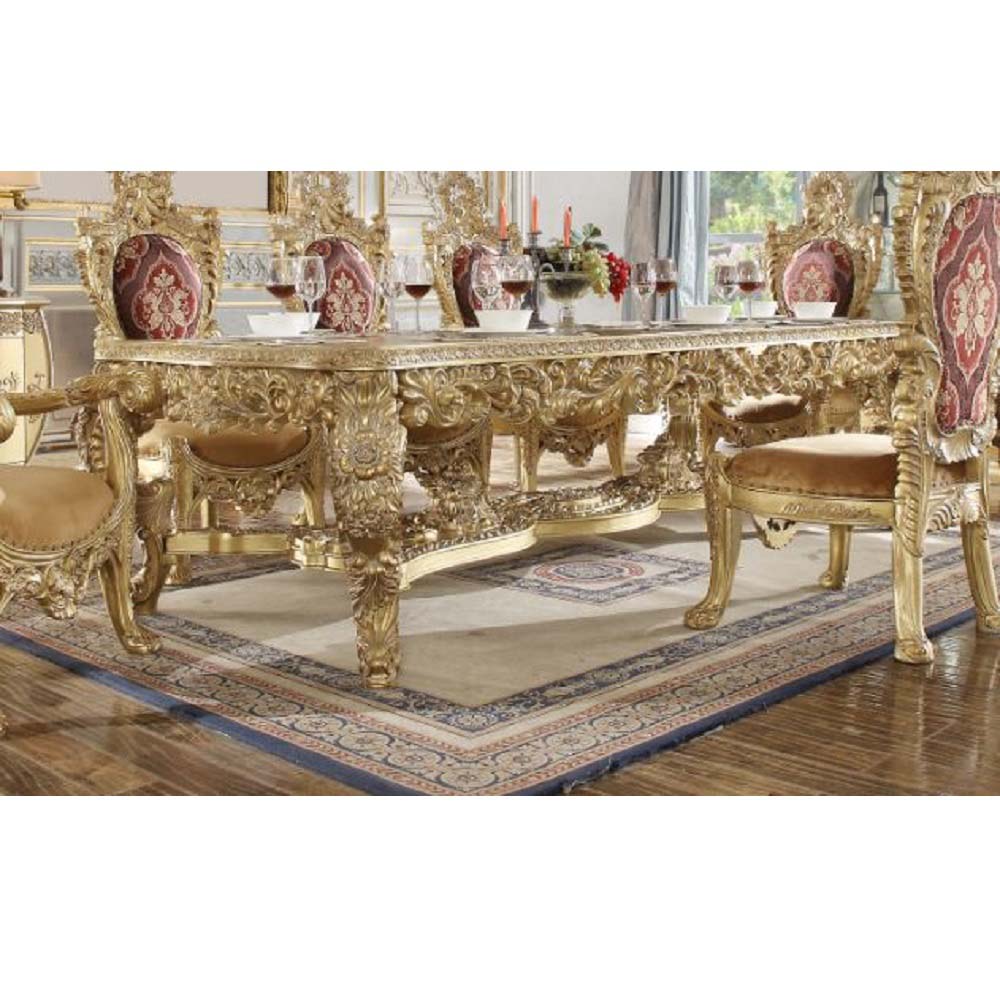 Acme - Bernadette Dining Table DN01470 Gold Finish