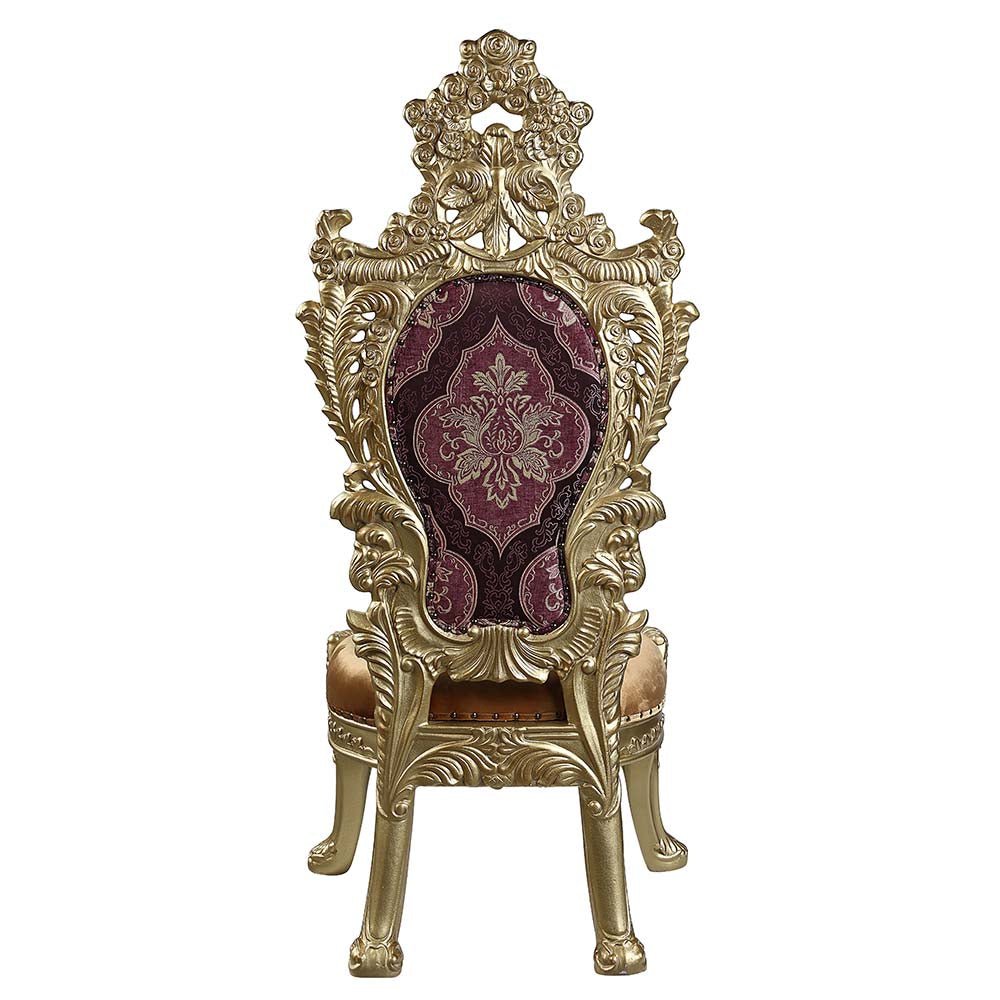 Bernadette Side Chair (Set - 2) DN01471 Pattern Fabric & Gold Finish | Acme | Home Elegance USA