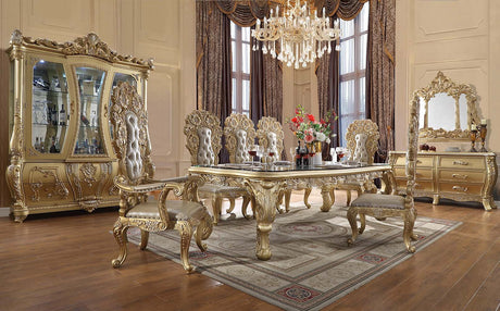 Cabriole Dining Table DN01482 Gold Finish | Acme | Home Elegance USA