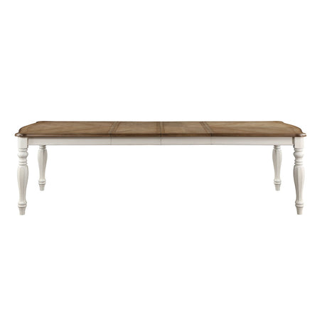 Acme - Florian Dining Table W/2 Leaves DN01653 Oak & Antique White Finish