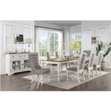 Acme - Florian Dining Table W/2 Leaves DN01653 Oak & Antique White Finish