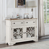 Acme - Florian Server DN01656 Antique White & Oak Finish