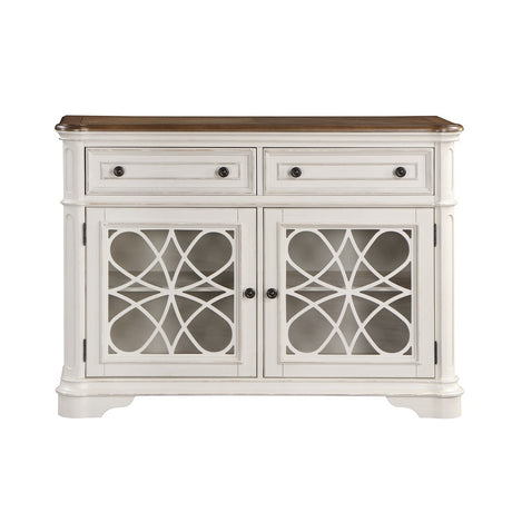 Acme - Florian Server DN01656 Antique White & Oak Finish