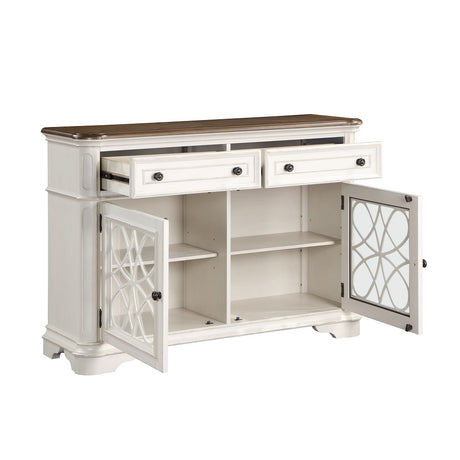 Acme - Florian Server DN01656 Antique White & Oak Finish