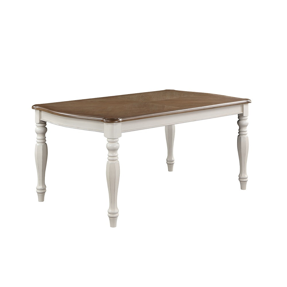 Acme - Florian Dining Table DN01657 Oak & Antique White Finish