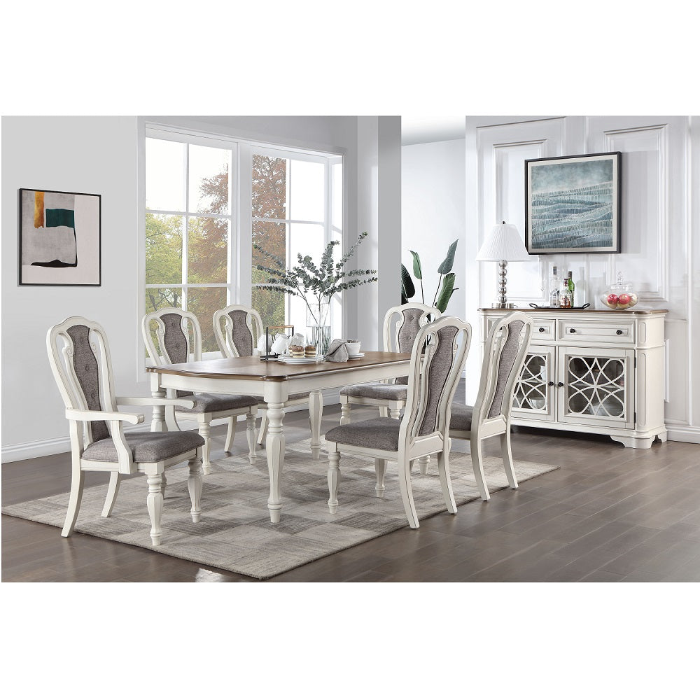 Acme - Florian Dining Table DN01657 Oak & Antique White Finish