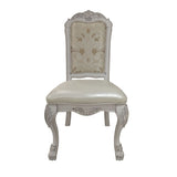 Acme - Dresden Side Chair (Set-2) DN01696 Synthetic Leather, Fabric & Bone White Finish