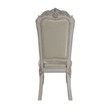 Acme - Dresden Side Chair (Set-2) DN01696 Synthetic Leather, Fabric & Bone White Finish