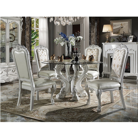 Acme - Dresden Round Dining Table DN01699 Bone White Finish