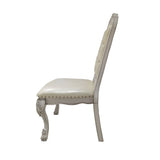 Acme - Dresden Side Chair (Set-2) DN01701 Synthetic Leather & Bone White Finish