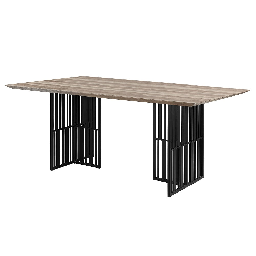 Acme - Zudora Dining Table DN01757 Antique Oak & Black Finish