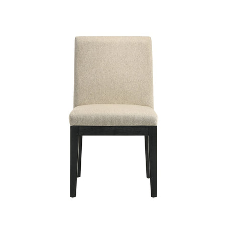 Acme - Froja Side Chair (Set-2) DN01803 Beige Fabric & Black Finish