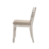 Acme - Cillin Side Chair (Set-2) DN01806 Fabric, Walnut & Antique White Finish