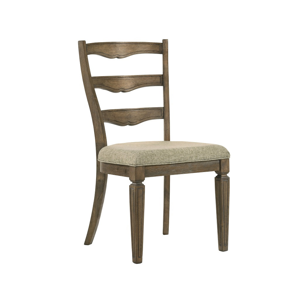 Acme - Parfield Side Chair (Set-2) DN01808 Fabric & Weathered Oak Finish