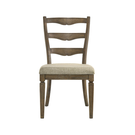 Acme - Parfield Side Chair (Set-2) DN01808 Fabric & Weathered Oak Finish