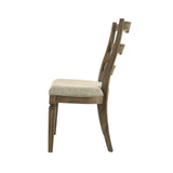 Acme - Parfield Side Chair (Set-2) DN01808 Fabric & Weathered Oak Finish