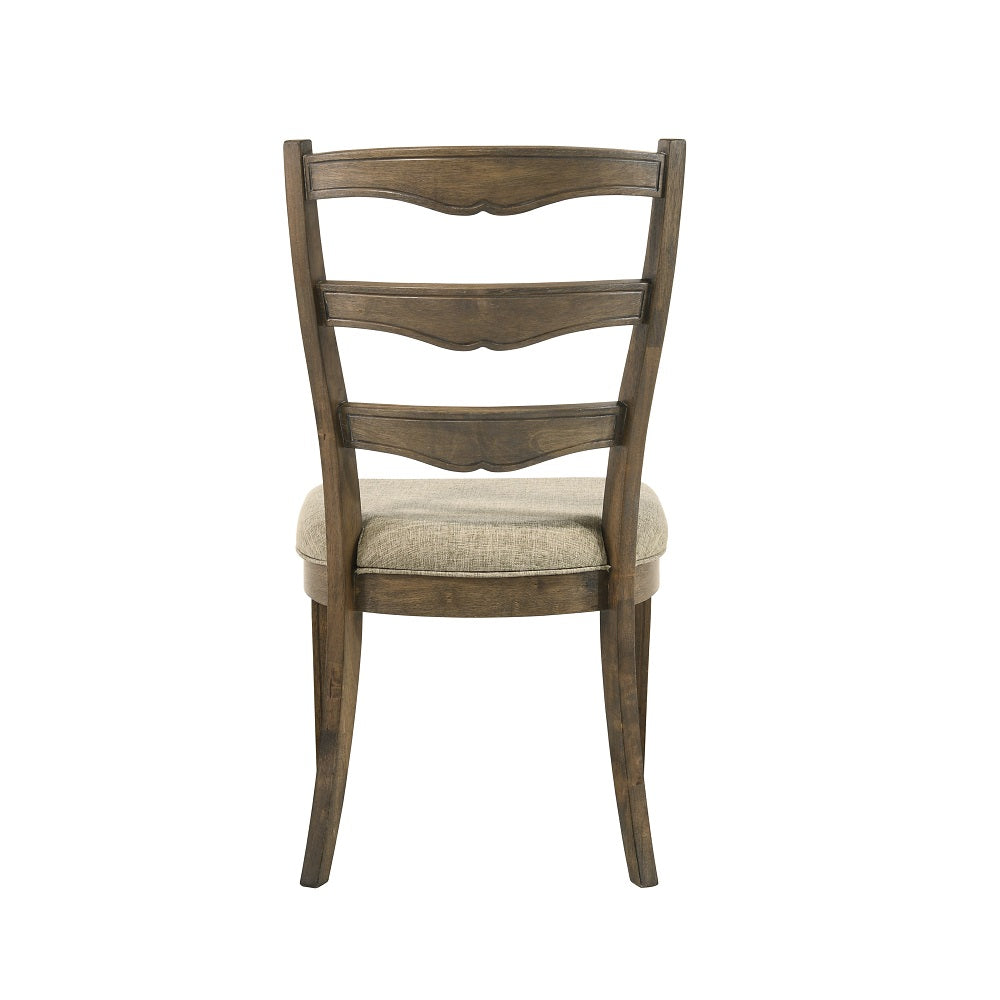 Acme - Parfield Side Chair (Set-2) DN01808 Fabric & Weathered Oak Finish