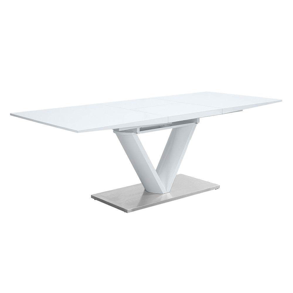 Acme - Gallegos Dining Table W/Leaf DN01947 White High Gloss Finish