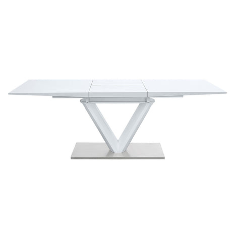 Acme - Gallegos Dining Table W/Leaf DN01947 White High Gloss Finish