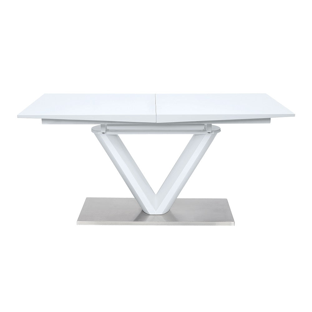 Acme - Gallegos Dining Table W/Leaf DN01947 White High Gloss Finish