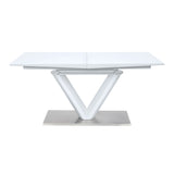 Acme - Gallegos Dining Table W/Leaf DN01947 White High Gloss Finish