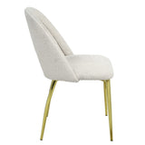 Acme - Fadri Side Chair (Set-2) DN01953 Teddy Sherpa & Mirrored Gold Finish