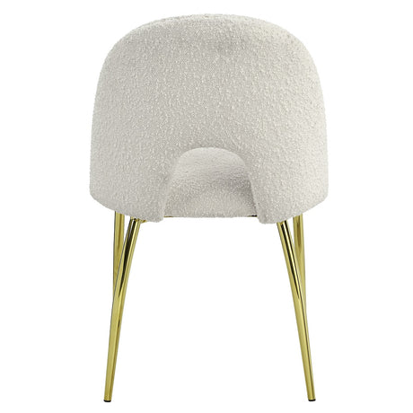 Acme - Fadri Side Chair (Set-2) DN01953 Teddy Sherpa & Mirrored Gold Finish