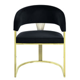 Acme - Fallon Side Chair DN01954 Black Velvet & Mirrored Gold Finish