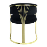 Acme - Fallon Side Chair DN01954 Black Velvet & Mirrored Gold Finish