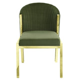 Acme - Fallon Side Chair (Set-2) DN01956 Green Velvet & Mirrored Gold Finish