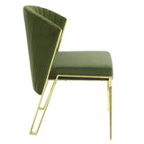 Acme - Fallon Side Chair (Set-2) DN01956 Green Velvet & Mirrored Gold Finish