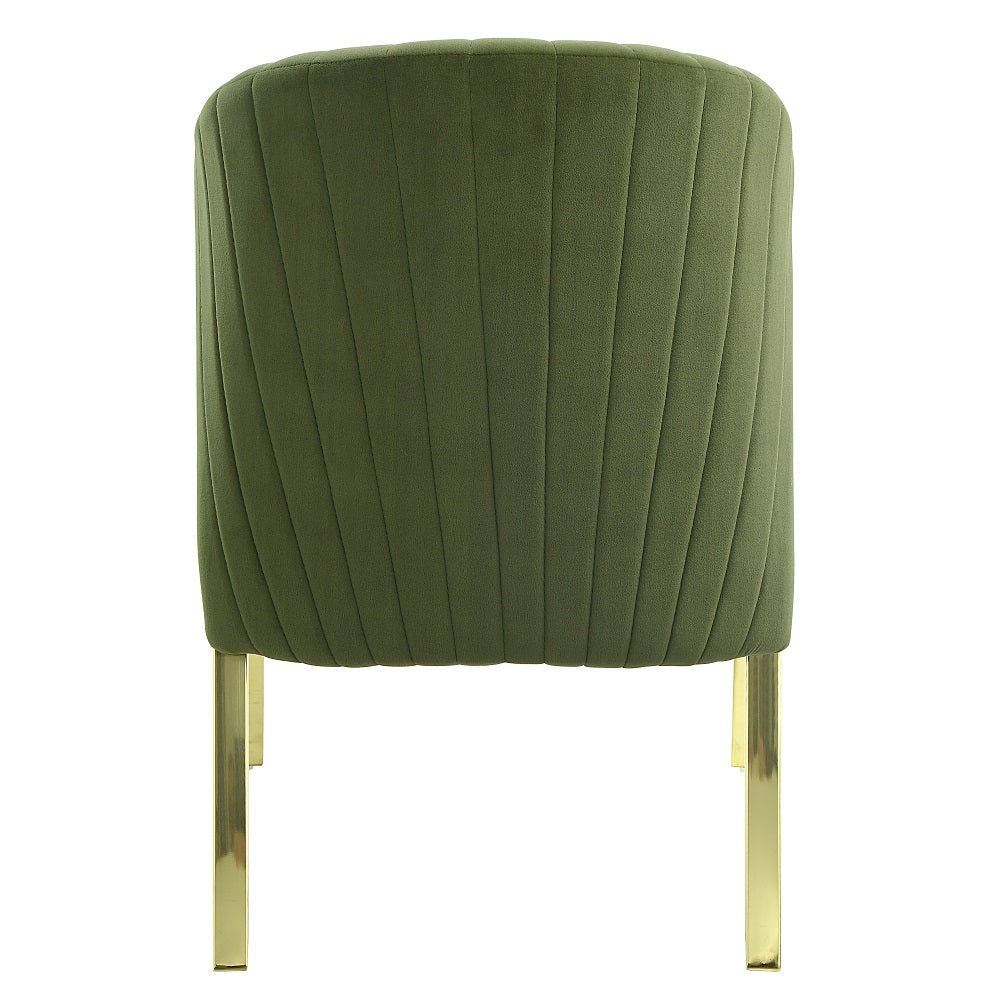 Acme - Fallon Side Chair (Set-2) DN01956 Green Velvet & Mirrored Gold Finish