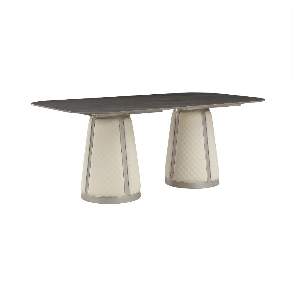 Acme - Kasa Dining Table DN02011 Sintered Stone Top & Champagne Finish