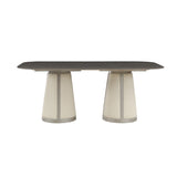 Acme - Kasa Dining Table DN02011 Sintered Stone Top & Champagne Finish