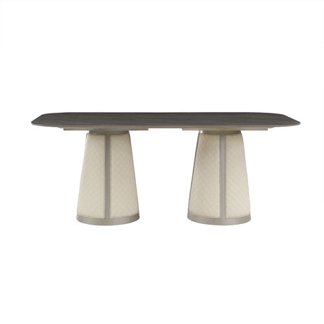 Acme - Kasa Dining Table DN02011 Sintered Stone Top & Champagne Finish