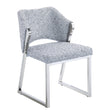 Acme - Galdesa Side Chair DN02108 Teddy Sherpa & Mirrored Silver Finish