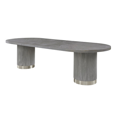 Adalynn Dining Table W/2 Leaves DN02124 Weathered Gray Oak Finish | Acme - DN02124 - Home Elegance USA - 6