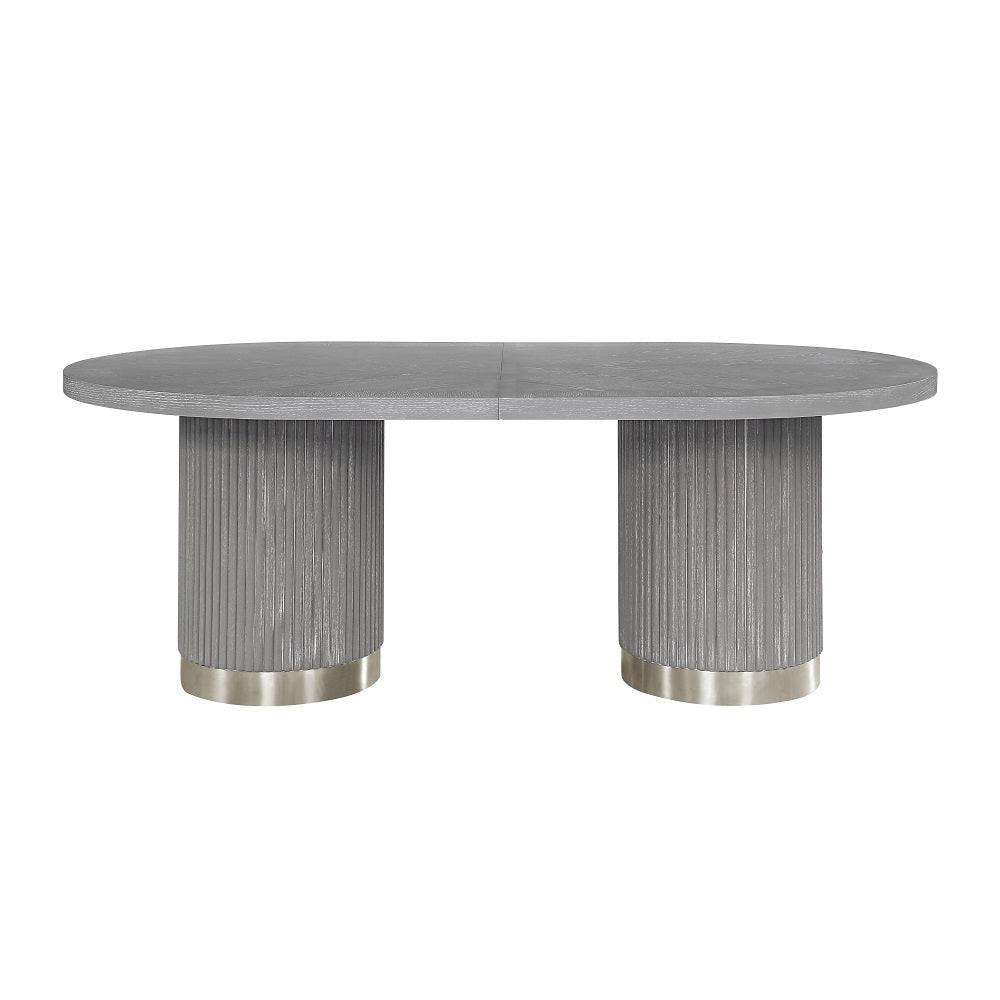 Acme - Adalynn Dining Table W/2 Leaves DN02124 Weathered Gray Oak Finish