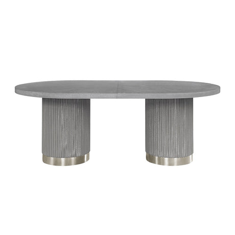 Adalynn Dining Table W/2 Leaves DN02124 Weathered Gray Oak Finish | Acme - DN02124 - Home Elegance USA - 5