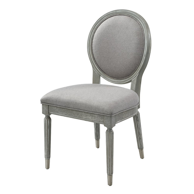 Adalynn Side Chair (Set - 2) DN02125 Gray Fabric & Weathered Gray Oak Finish | Acme | Home Elegance USA