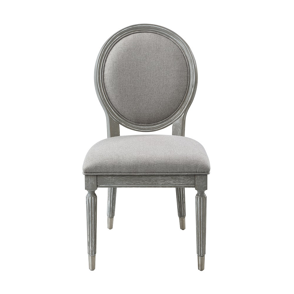 Adalynn Side Chair (Set - 2) DN02125 Gray Fabric & Weathered Gray Oak Finish | Acme | Home Elegance USA