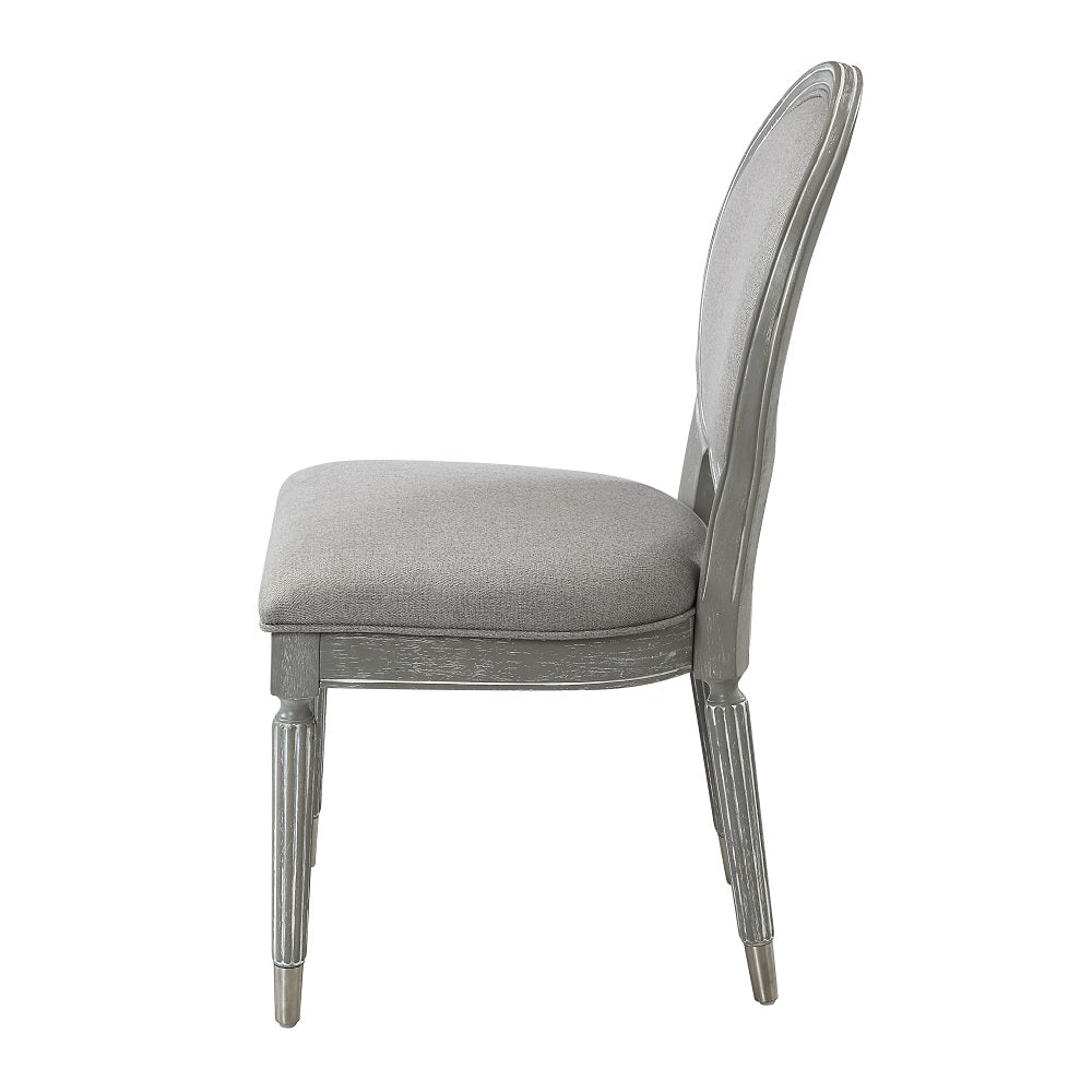 Adalynn Side Chair (Set - 2) DN02125 Gray Fabric & Weathered Gray Oak Finish | Acme | Home Elegance USA