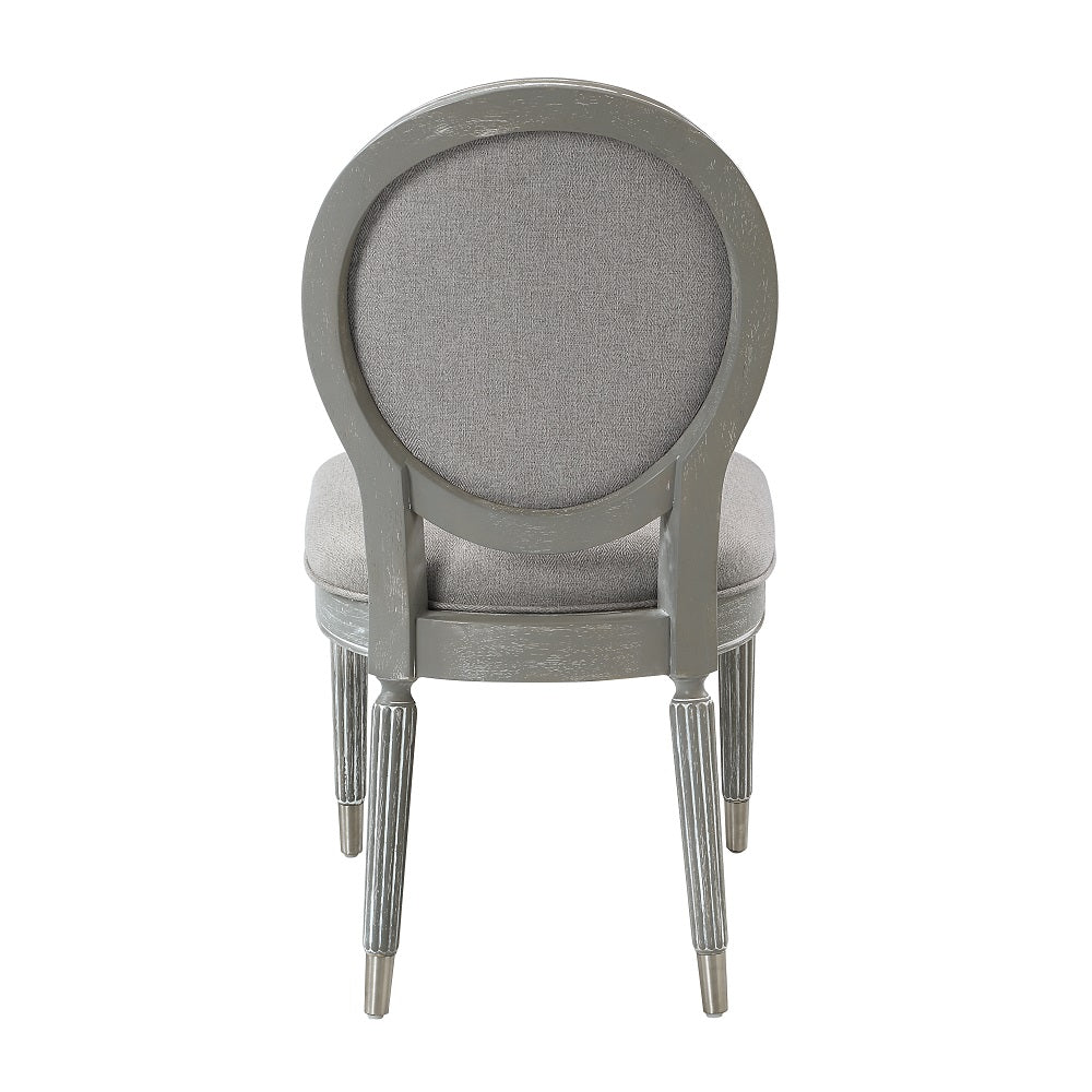 Adalynn Side Chair (Set - 2) DN02125 Gray Fabric & Weathered Gray Oak Finish | Acme | Home Elegance USA