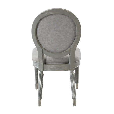 Adalynn Side Chair (Set - 2) DN02125 Gray Fabric & Weathered Gray Oak Finish | Acme - DN02125 - Home Elegance USA - 5