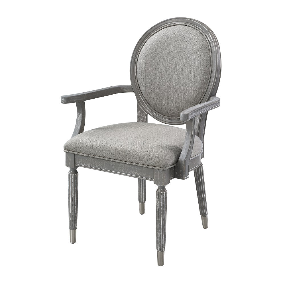 Adalynn Arm Chair (Set - 2) DN02126 Gray Fabric & Weathered Gray Oak Finish | Acme | Home Elegance USA