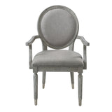 Acme - Adalynn Arm Chair (Set-2) DN02126 Gray Fabric & Weathered Gray Oak Finish