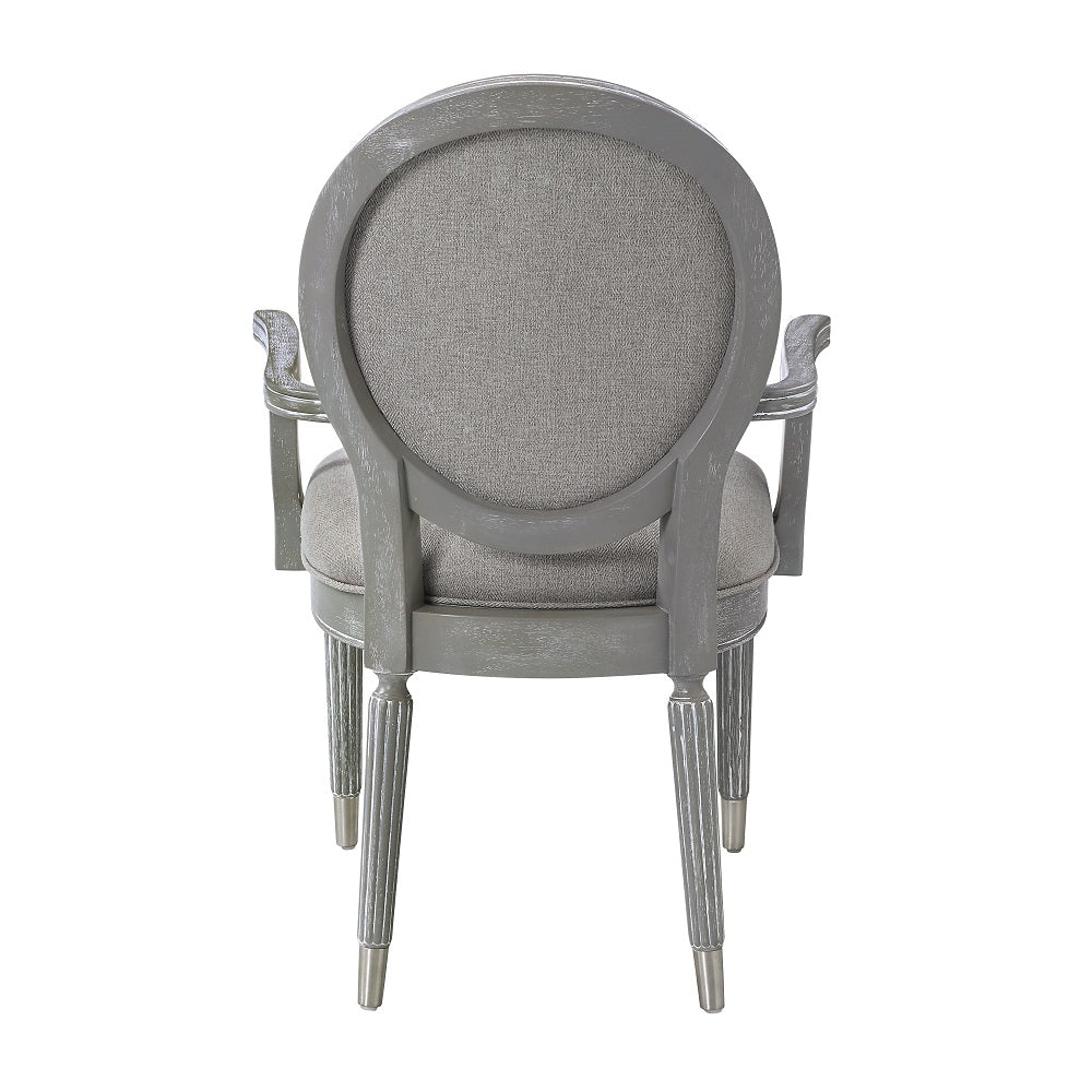 Adalynn Arm Chair (Set - 2) DN02126 Gray Fabric & Weathered Gray Oak Finish | Acme - DN02126 - Home Elegance USA - 4