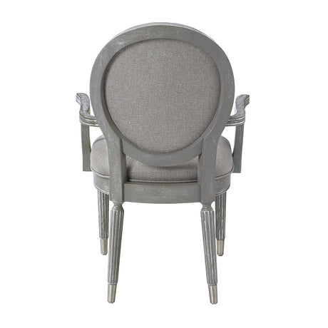 Adalynn Arm Chair (Set - 2) DN02126 Gray Fabric & Weathered Gray Oak Finish | Acme - DN02126 - Home Elegance USA - 4