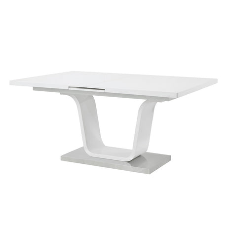 Acme - Kamaile Dining Table W/Leaf DN02133 White High Gloss Finish